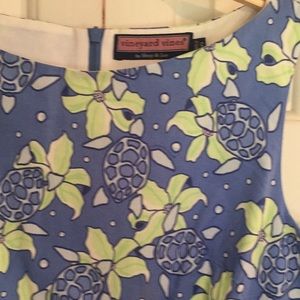 Vineyard Vines 🐢 turtle dress. Blue & green. 6